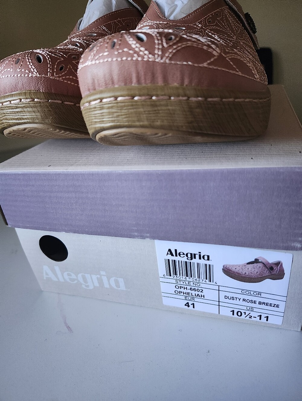 Alegria Women’s Dusty Rose Leather Mary Jane Clog Size 41 (10.5-11) NIB - Picture 6 of 7